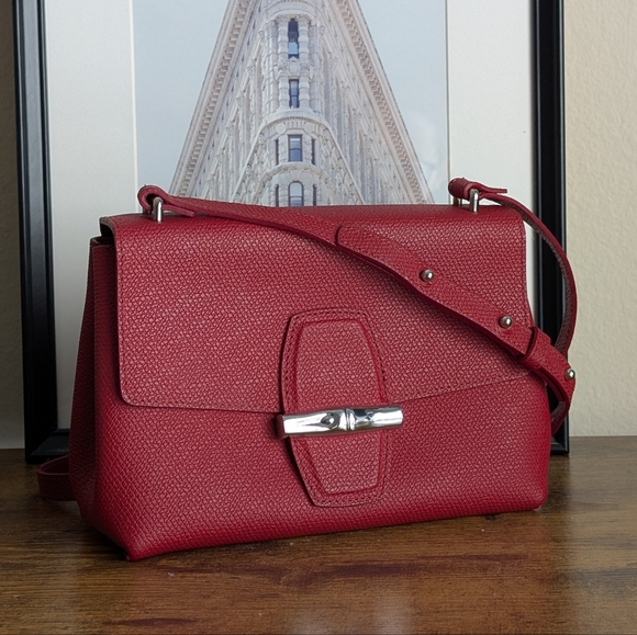 Longchamp Roseau Cherry Red Crossbody - Picture 8 of 9